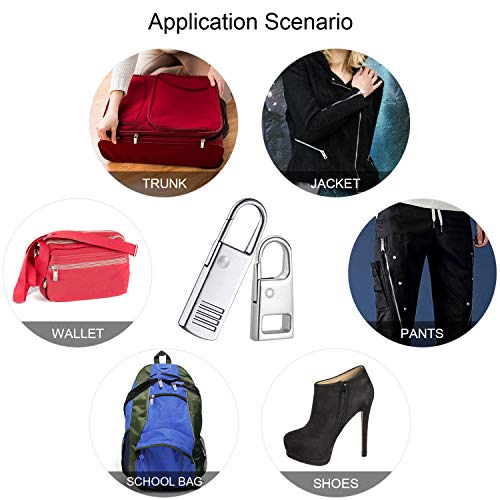 Zipper Pull Replacement, FENGWANGLI 8 Pieces Detachable Zipper Pull Tab Repair Kit for Luggage Clothing Jackets Backpacks Boots Purse Coat, 4 Colors(Silver, Black, Steel and Gold) Rectangle Zipper Pull - NewNest Australia