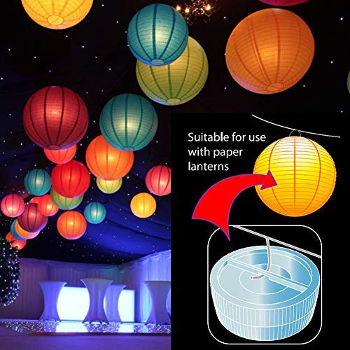 Paper Lantern Lights Battery Operated Remote Hanging Led Lantern Lights with Hook Super Bright RGB White Warm White 15 Days Standby, 36 hours Constant On for Lantern Tent Lighting(10 lights+2 remotes) Multi Color Ultra bright - NewNest Australia
