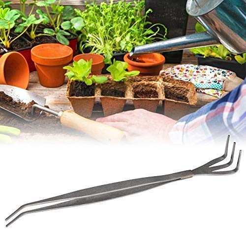 2 in 1 Stainless Steel Bonsai Tools Gardening Tool Root Rake Tweezers for Bonsai Planter - NewNest Australia