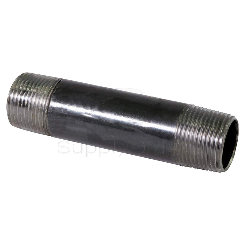 Supply Giant Everflow Supplies NRLB1004 4" Long Black Left/Right Steel Nipple Pipe Fitting with 1" Nominal Size Diameter, OSMC3006 - NewNest Australia