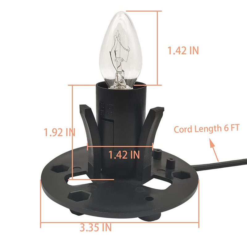 Himalayan Salt Lamp Cord with Dimmer Switch and Bulbs, 6FT Original Replacement Cord with Base Assembly 3.35 Inches, 6-Pack 15 Watt E12 Halogen Salt Lamp Bulbs for Salt Rock Lamp - NewNest Australia