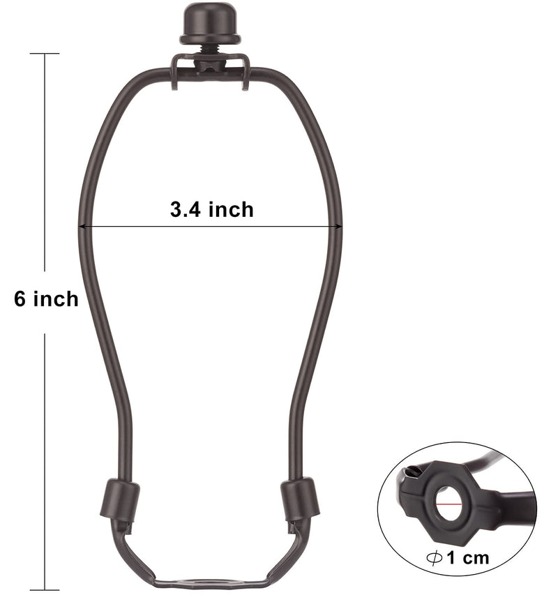 6 inch Lamp Shade Holder 2 Set, Lamp Harp Fitting Includes Standard Saddle Base and Solid Metal Lamp Finial,Detachable Heavy Duty Bracket for Table and Floor Lamps (Bronze) 6 Inch - NewNest Australia