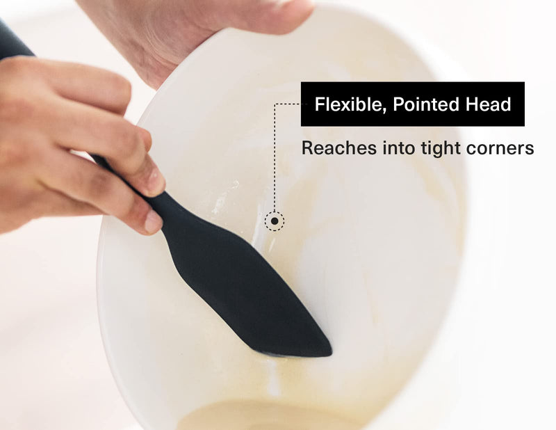 Misen Silicone Spatulas For Nonstick Cookware - Rubber Kitchen Spatula - Large Heat Resistant Cooking Spatula - 11 inch, Black - NewNest Australia