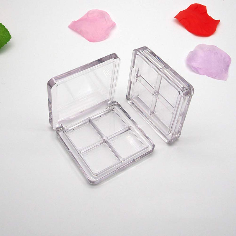 Lurrose 2PCS Empty Eyeshadow Palette Refillable 4 Grids Plastic Eye Make Up Container Palette - NewNest Australia