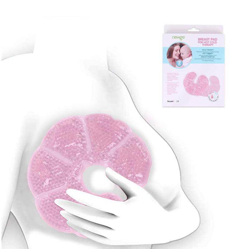 NEWGO®Breast Ice Pack Breastfeeding Gel Pads, 3 in 1 Breast Therapy Ice Pack for Breastfeeding, Nursing Pain Relief, Sore Nipples Mastitis Relief - 2pcs Pink - NewNest Australia