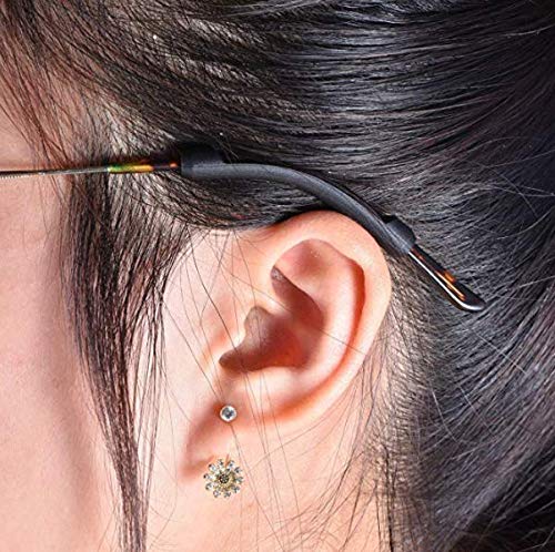 DNHCLL 5 Pairs Black Soft Silicone Eyeglass Ear Cushions Temple Tips Eyeglass Pads Anti Slip Glasses Ear Hook Comfort Sport Ear Grips,Eyeglasses Leg Antiskid Cover for Reading Glasses, Sunglasses - NewNest Australia
