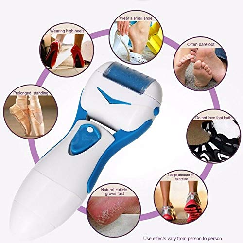 True Face Foot Files Pedicure Roller File Feet Care Hard Dry Skin Remover Electric Callus Battery Operated White - NewNest Australia