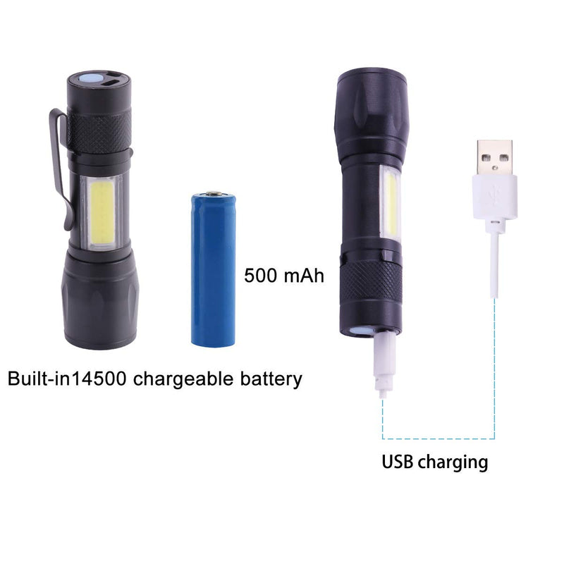 KunHe Mini Small LED Flashlight and Camping Lantern combo Usb rechargeable flashlights Pack of 4 - NewNest Australia