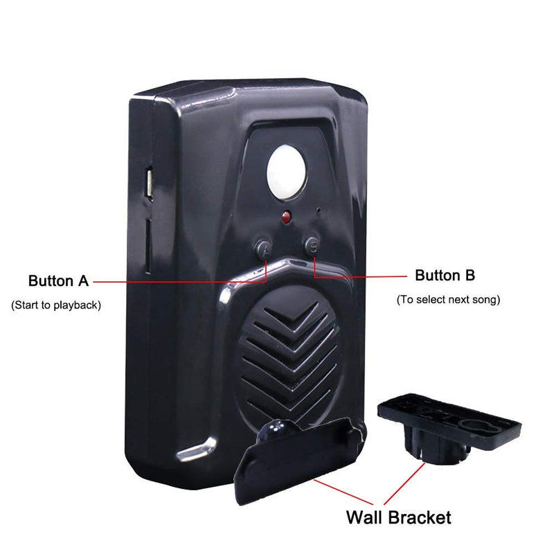Replaceable Voice PIR Infrared Motion Sensor Haunted House Scream Box Speaker with USB Download Function Christmas MP3 Horror Happy Music Motion Activated Voice Player Black - NewNest Australia
