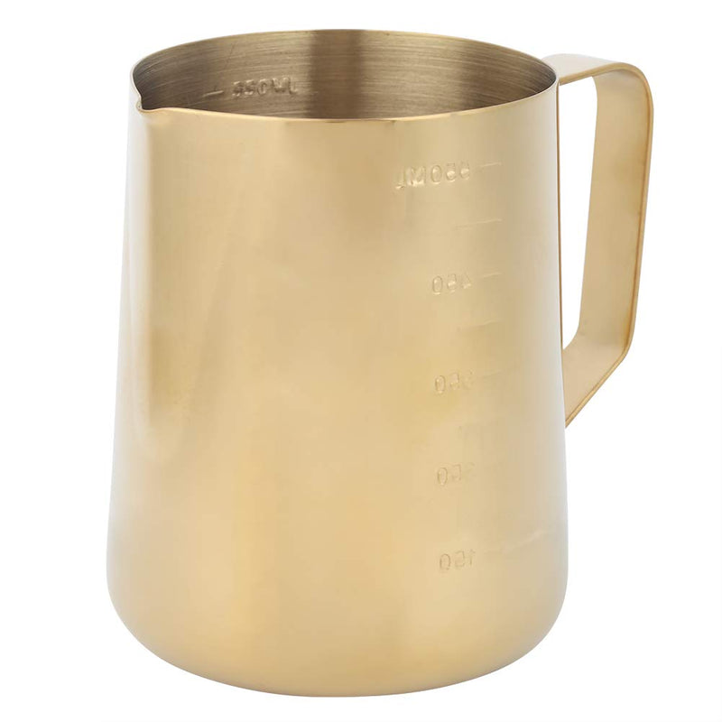 Christmas Carnival Frothing Pitcher - Milk Steaming Pitchers - Gold Stainless Steel Coffee Milk Frothing Cup Pitcher Jug with Scale for Home Coffee Latte Art Use(600ML) 600ML - NewNest Australia