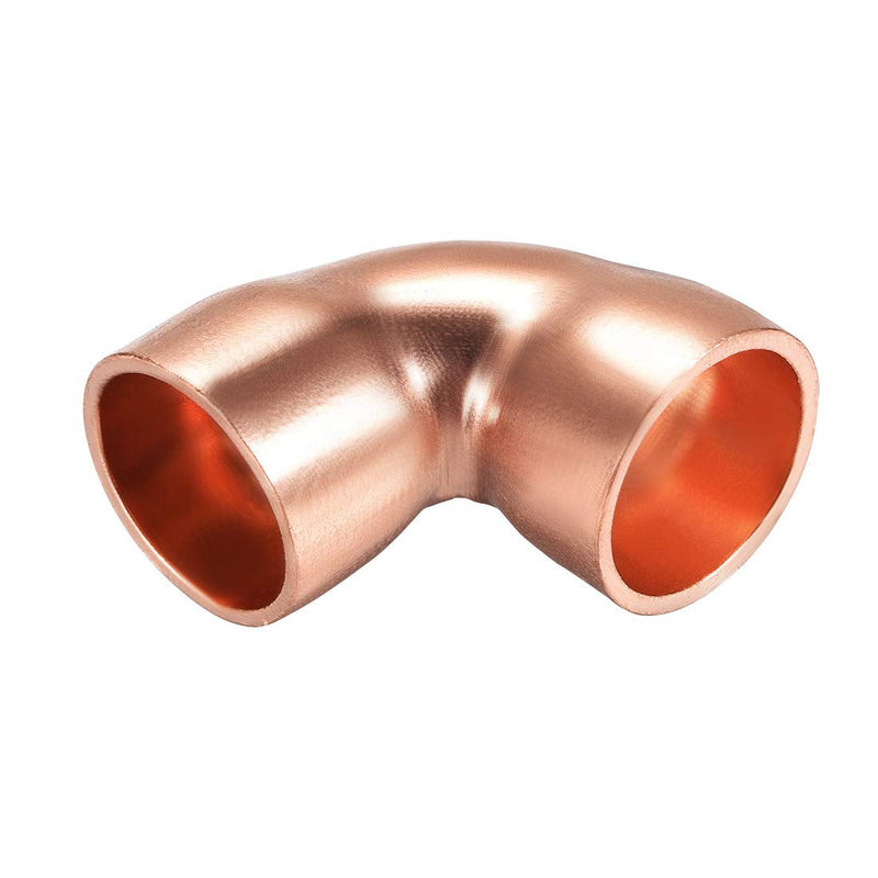uxcell 16mm ID Solder Ring Elbow 90 Degree Copper Short-Turn Copper Fitting Conector for Plumbing 1.8mm Thick 2pcs - NewNest Australia