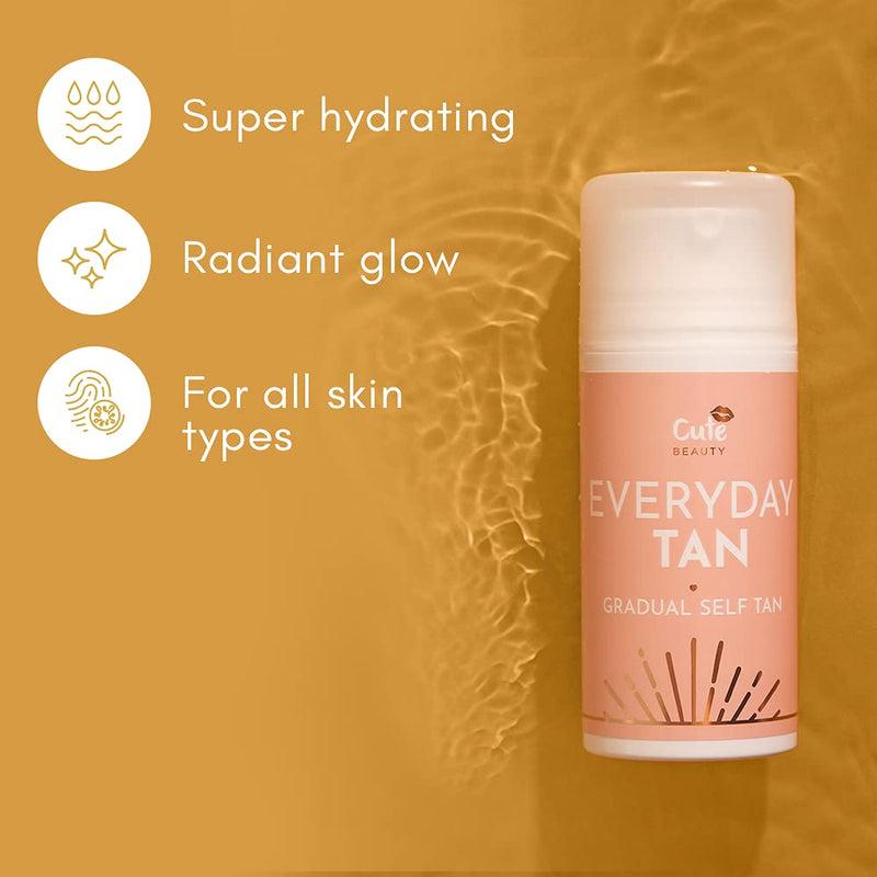 Cute Beauty® Everyday Tan Body Lotion for Gradual Tan 100 ml Self care for Skin Glow Vegan Self Tanner - NewNest Australia