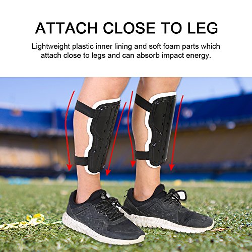 Dioche Soccer Shin Guard, Adults Breathable Shockproof Soccer Sports Shin Pad Adjustable Football Leg Protective Guards Protective Gear (1Pair) Black - NewNest Australia