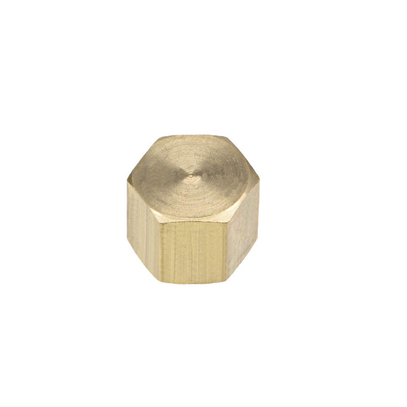 uxcell 1/8 Inch Brass Cap 10pcs PT1/8 Female Pipe Fitting Hex Compression Stop Valve Connector 11x11mm - NewNest Australia