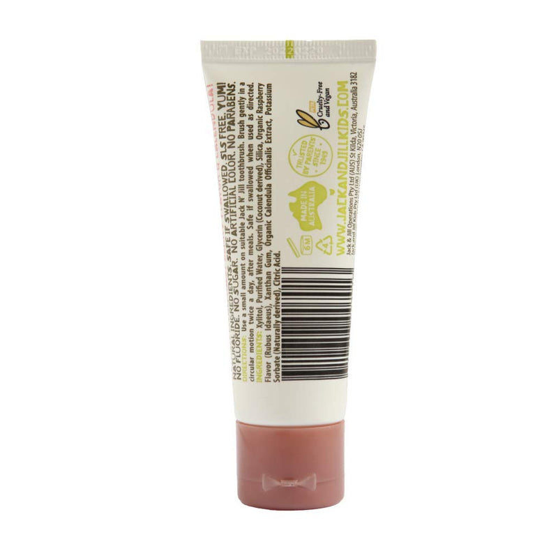 Jack N' Jill Natural Kids Toothpaste - Banana & Raspberry - Organic, Gluten Free, Vegan, BPA Free, Fluoride Free, SLS Free, Dairy Free - Make Toothbrushing Fun for Kids - 1.76 oz (Pack of 2) - NewNest Australia
