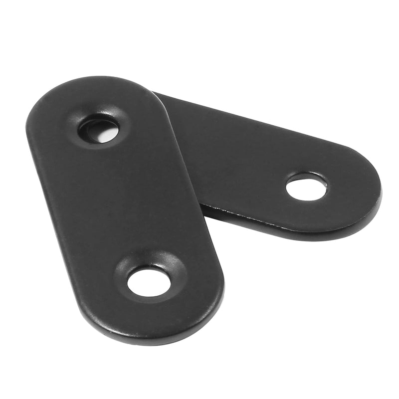 Rierdge 24 Sets 1.5 Inch Stainless Steel Flat Plate Straight Bracket Flat Metal Brace Bracket, 40mm Metal Brackets Mending Repair Plate Brace with Screws for Wood Straight Brace (Black) 1.5"-40mm - NewNest Australia