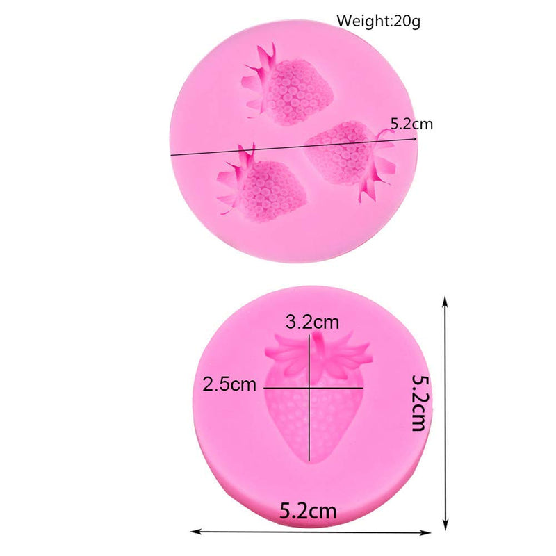 3Pcs/Set Strawberry Fondant Gumpaste Mold Silicone Chocolate Candy Mold for Cupcake Cake Decoration Handmade Soap Embeds Polymer Clay Resin Mold - NewNest Australia