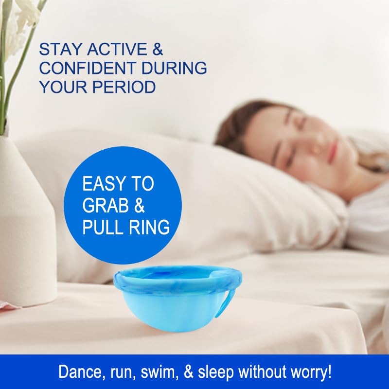 Mascoto® New Blue Generation Menstrual disc with Loop, Flat-fit Cup, Medical-Grade Silicone, Reusable, Petal Thin and Ultra Comfortable, Tampon and Pad Alternative (Set of Small and Large) - NewNest Australia