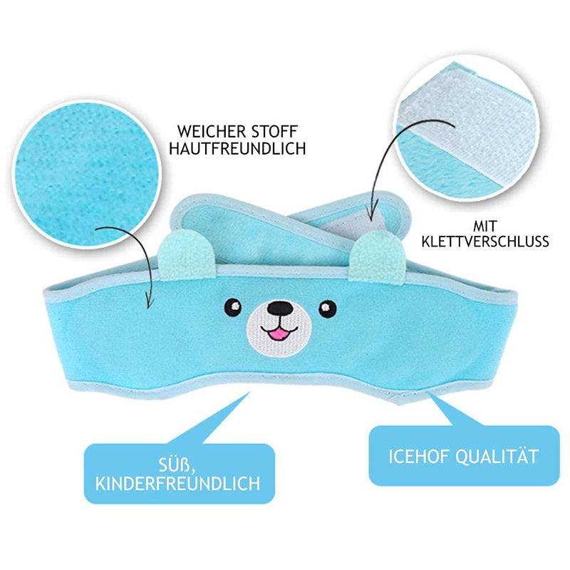 Icehof Children'S Cooling Pads Set With Motifs - Headband With Velcro Closure Cover Soft Fabric Gel Cool Pack Cooling Pad - Bruising Swelling Burning (Bear & Cats) - NewNest Australia