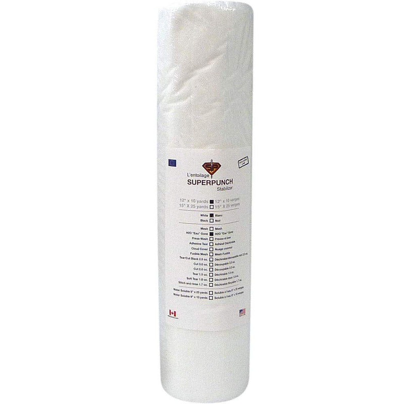 H2O"Eau" Gone White FSL 12 inch x 10 Yard Roll. Wash n Gone - Wash Away - SuperStable Machine Embroidery Stabilizer Backing 12" x 10 yards - NewNest Australia