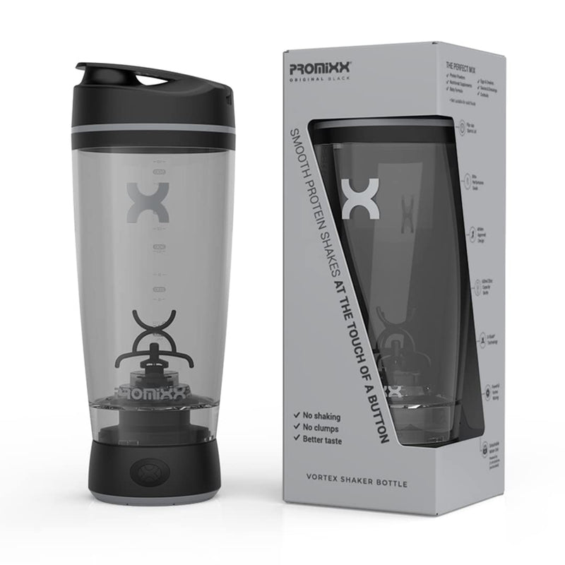 Promixx Original Shaker Bottle - Battery Operated for Smooth Protein Shakes, On the Go, Made of Plastic - BPA Free, 600 ml Cup (Black) Black - NewNest Australia