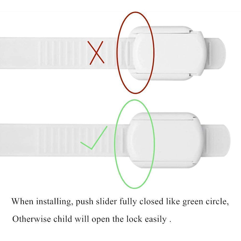 Cabinet Locks for Babies - 6 Baby Proofing Straps - Refrigerator Lock, Child Proof Locks for Cabinet Doors, Toilet Seat - Easy to Install - by Eco-Baby - NewNest Australia