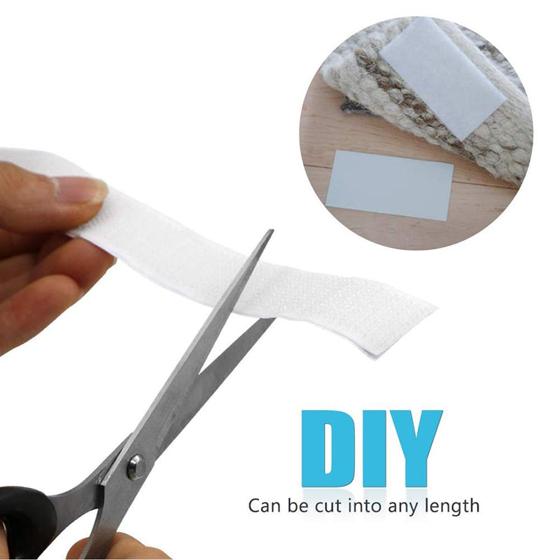 41Ft x 1 Inch Self Adhesive Strips, Heavy Duty Strong Back Sticky Fastening Hook Tape,Nylon Fabric Fastener Mounting Loop Tapes for Sewing, Crafting,DIY- Indoor or Outdoor Use (White) White 41Ft - NewNest Australia