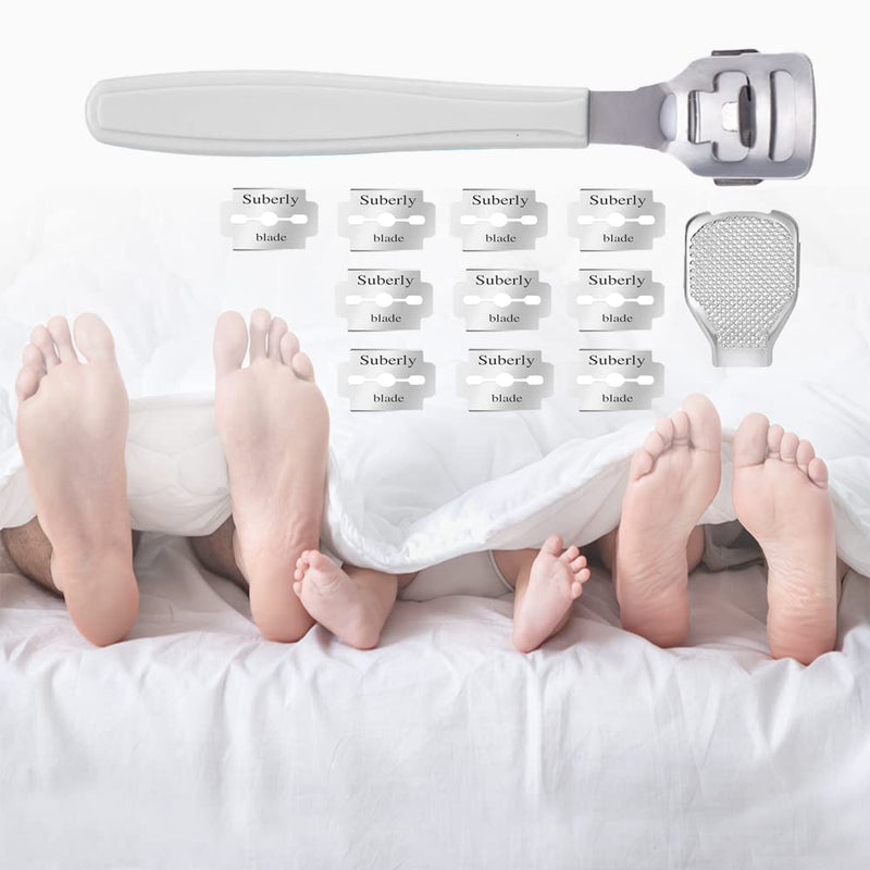 Callus planer set, foot care set, callus remover with 10 replacement blades and 1 callus rasp head - NewNest Australia