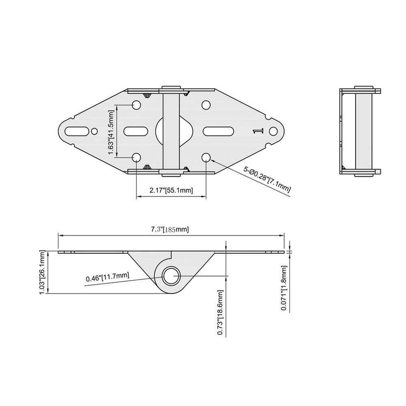 Heavy Duty 14 Gauge Steel #1 Garage Door Hinge with Galvanized Finish - Residential/Light Commercial Garage Door Replacement 1 Piece - NewNest Australia