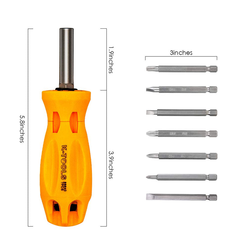 KER 7 in 1 Multifunctional Screwdriver Household Screwdriver Replaceable Bit Screwdriver Magnetic Screwdriver Professional Repair Tool - NewNest Australia