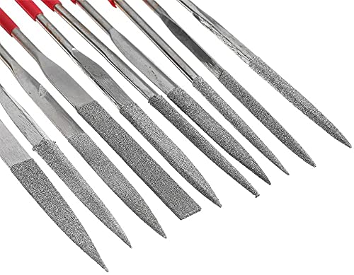 Bestgle 10Pcs 4mm x 160mm Mini Diamond Needle File Set for Carving Metal Ceramic Tile Glass Wood Fit Jewelers Hobby 4*160mm - NewNest Australia