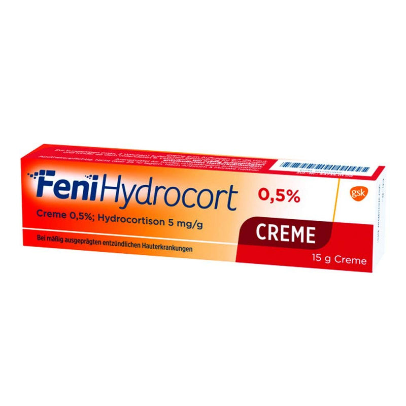 FeniHydrocort cream 0.5%, hydrocortisone 5 mg/g, triple effective for skin inflammation: relieves itching, reduces swelling, reduces redness, 15 g 15 g (pack of 1) - NewNest Australia