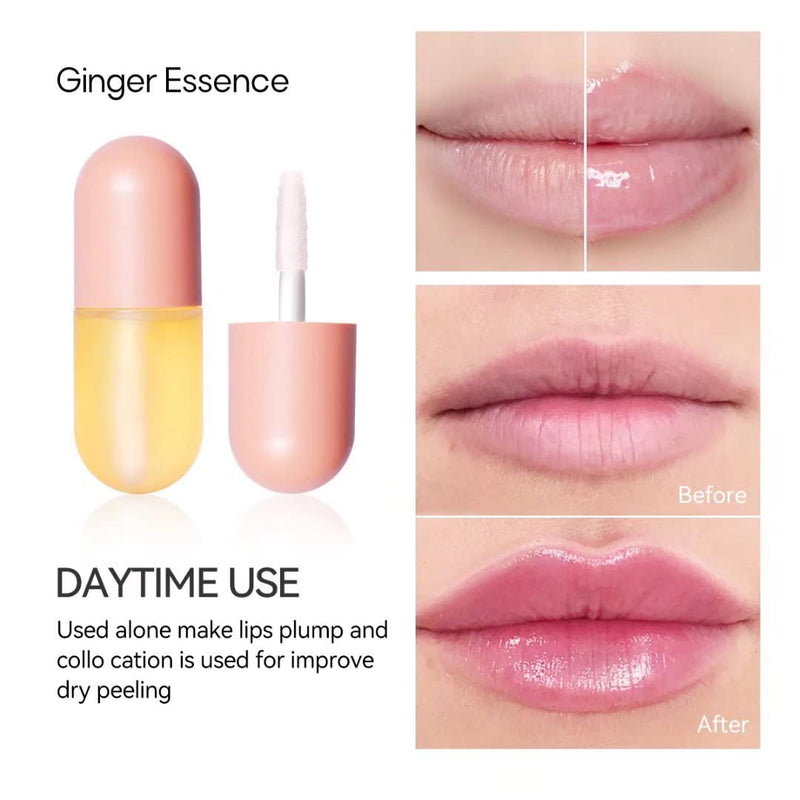 KISSIO Lip Plumper Set,Natural Lip Plumper,Lip Care, Lip Plumper Gloss,Lip Moisturizing Beautiful,Day Ues And Night Ues Set(2PCS) 01#Pink - NewNest Australia