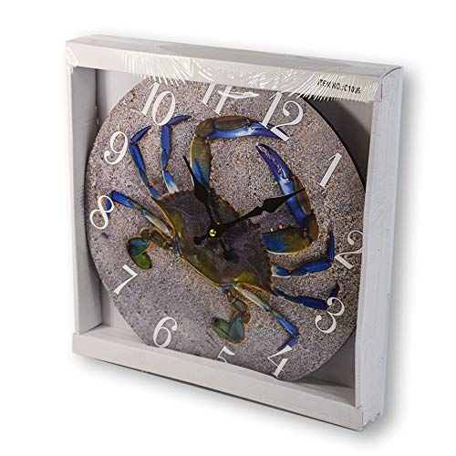 NewNest Australia - Sea Creations New 13"X 13" Crab Wood Wall Clock Home Wall Decor Marine Coastal Nautical Beach 