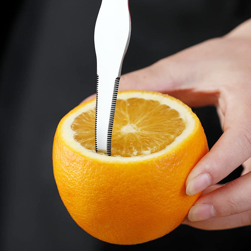 Grapefruit Knife Stainless Steel Slicer Cutter Peeler Remover Opener Humanized Design Handle Fruit Tools Kitchen Gadget Double Serrated Blade - NewNest Australia