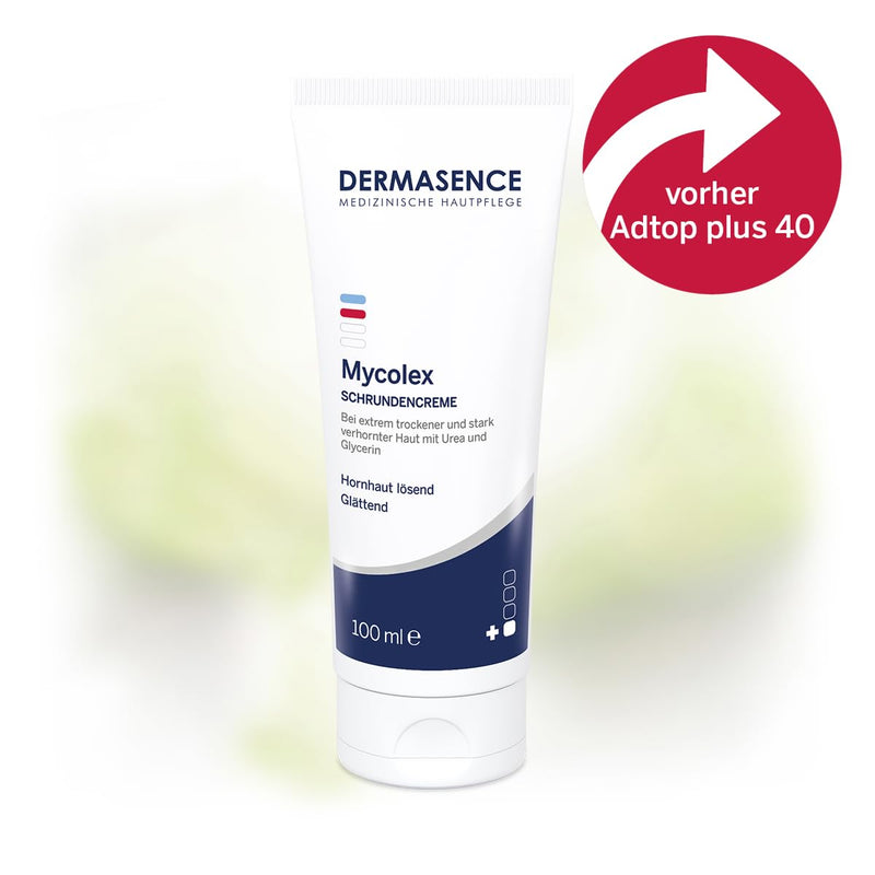 DERMASENCE Mycolex crack cream, 100 ml - horn-dissolving special care for thickened skin areas, especially on the feet - reduces roughness and cracks - fragrance-free - NewNest Australia