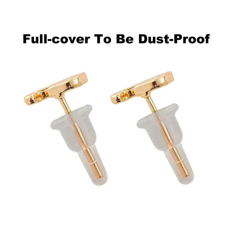 Clear Silicone Earring Backs - 150 Pcs / 75 Pairs Hypoallergenic Secure Push-Back Earring Stoppers for Stud Earrings, 10x6mm Full-Cover Studs Dust-Proof - NewNest Australia