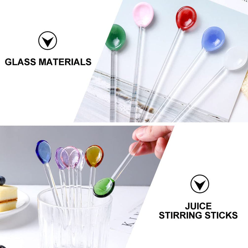 ULTNICE 6Pcs Swizzle Sticks Glass Stirring Rod Coffee Stirrers Reusable Stirrers Stir Cocktail Drink Swizzle Stick Mixing Spoon For Essential Oils Home Bar Random - NewNest Australia