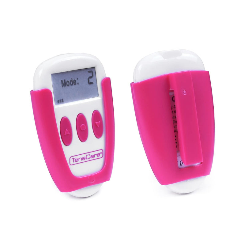 TensCare OVA+-Pain Relief from Period Pain, Endometriosis and Dysmenorrhea Using TENS. Rechargeable Battery, can be Used at Home, Work with 2 Additional Packs of Electrodes, White with Pink Belt Clip Ova+ with Additional Electrodes - NewNest Australia