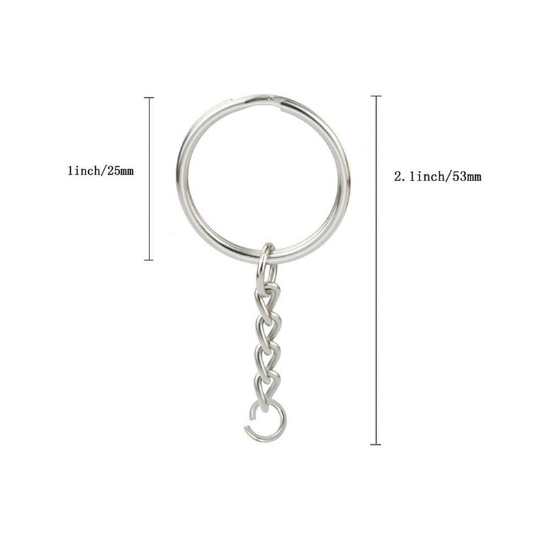 KINGFOREST 100PCS Split Key Ring with Chain 1 inch and Jump Rings,Split Key Ring with Chain Silver Color Metal Split Key Chain Ring Parts with Open Jump Ring and Connector. 100PCS 1 inch keychain rings - NewNest Australia