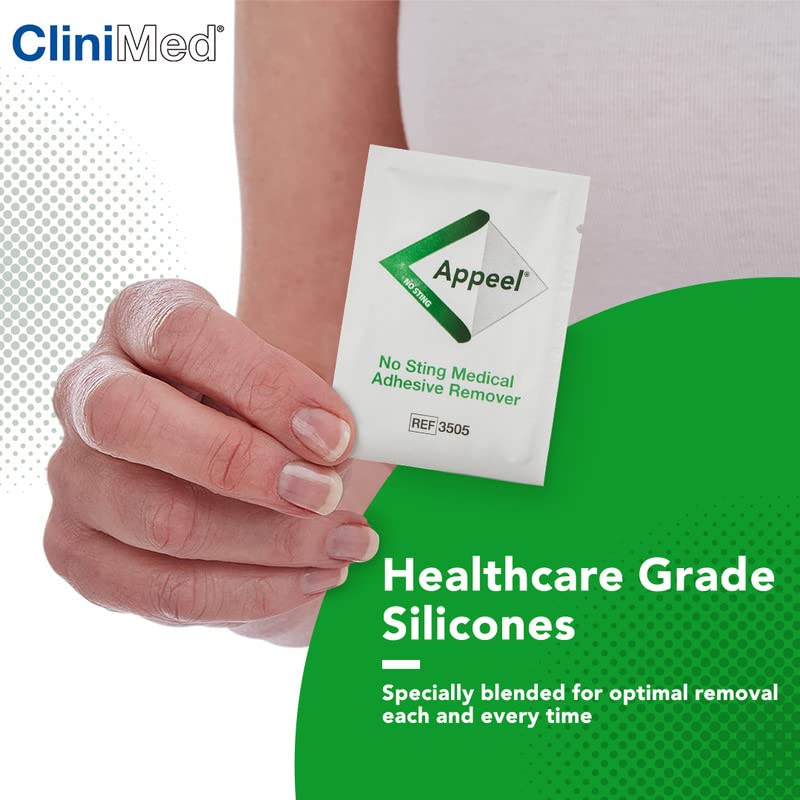 CliniMed Appeel Medical Adhesive Remover Wipes, Alcohol Free No Sting Wipes, Quick Dry, Fast removal of medical adhesives, Perfect for Reducing Peri-Stomal Skin Damage - 30 pcs - NewNest Australia