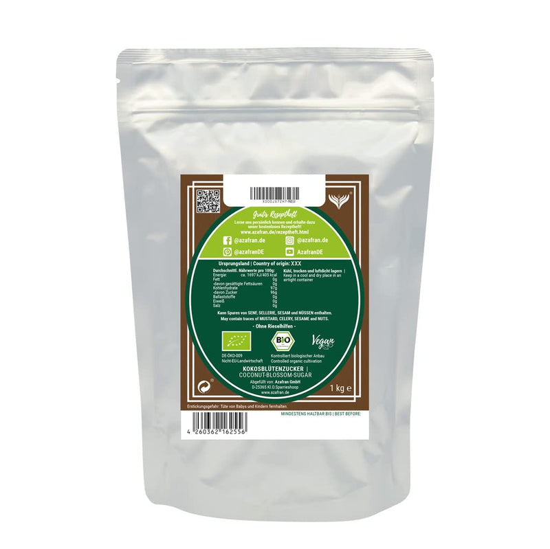 Azafran ORGANIC coconut blossom sugar, natural coconut sugar substitute 1kg 1kg (pack of 1) - NewNest Australia