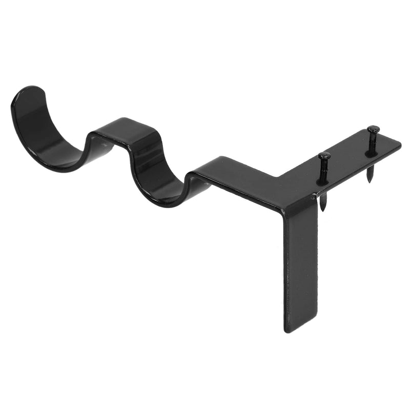 2Pcs Double Curtain Rod Bracket Steel 20lb Load Bearing Assembly Curtain Rod Hooks Holder (Black) Black - NewNest Australia