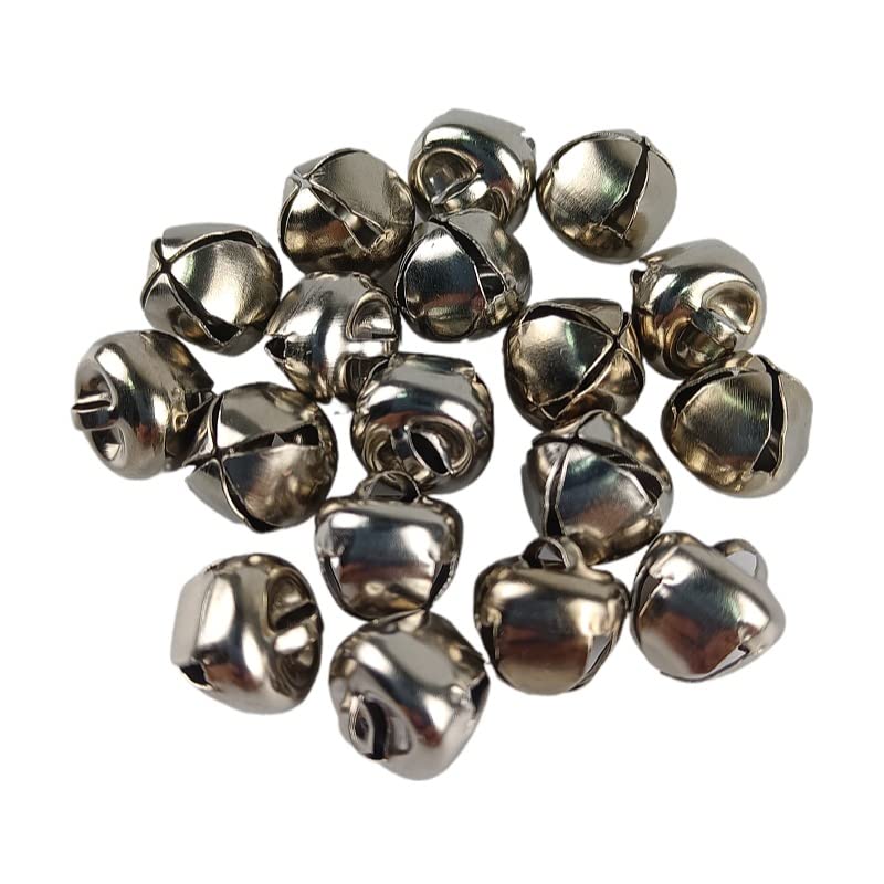 MAHITOI 18-PC Silver Jingle Bells 0.375" 9.5mm Holiday Season, Home Décor & Craft Projects, Decor Wreaths or Pet Collar & Hear The Jingling Chimes, Napkin Rings, Jewelry, Gift Wrap Bells for Crafts. - NewNest Australia