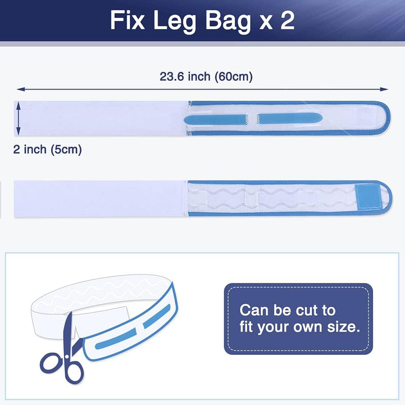 Catheter Leg Bag Holder Foley Catheter stabilization Device Cath Secure Urine Drainage Bag Support Fix Straps Urinary Band with Soft Elastic Fabric Inside Anti Slip (Pack of 2) - NewNest Australia