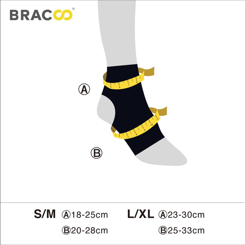 Bracoo FS10 Ankle Support, Open-Heel Ankle Brace with Adjustable Straps – for Achilles Tendonitis, Weak Ankles, Ligament Damage, Sprains and Sports Injuries (Black, L/XL) Black L-XL - NewNest Australia