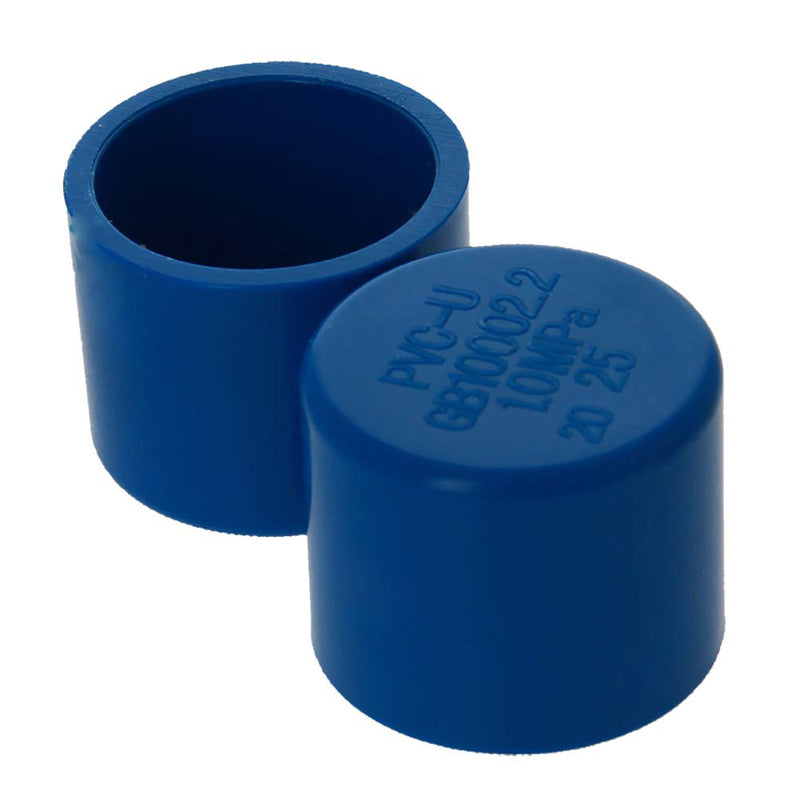 MroMax 25mm PVC Pipe Cap Fitting, Slip Socket External End Caps Tubing Post Marine Safety Stretchable Blue 10Pcs 10pcs 25mm - NewNest Australia