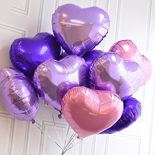 NewNest Australia - Boieo 18" Pink Heart Foil Wedding Party Balloons Decorations, 12 pcs 