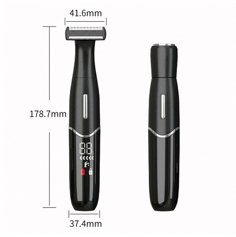 Electric Shaver for Women, 4 in 1 Lady Shaver Bikini Trimmer Rechargeable Electric Razor Wet and Dry Hair Removal for Face Eyebrow Nose Fingers Arms Legs Underarms (Black) Black - NewNest Australia