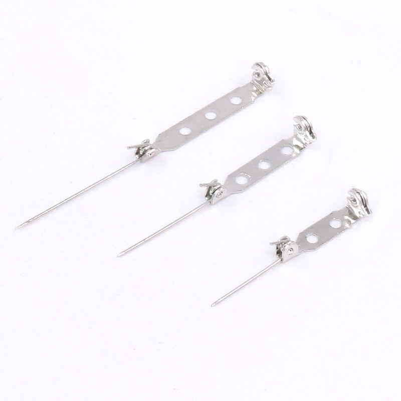 Rustark 120Pcs 3 Sizes Silver Tone Pin Back Clasp Brooch for Badge Crafts, Jewelry Crafting, Sewing Fabric, Making Corsage - Small/Medium/Large - NewNest Australia